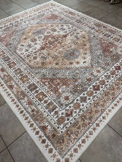 Traditional Medallion Area Rug in Earth Tones - 8x10 feet - G111