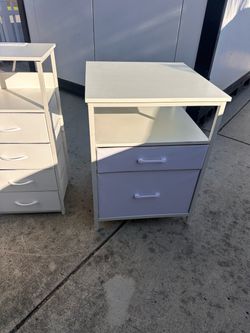 White Nightstand with Drawers