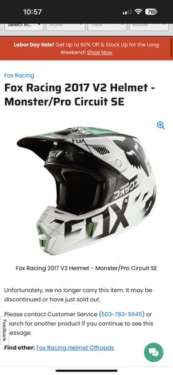 Fox Racing 2017 V2 Helmet - Monster/Pro Circuit SE