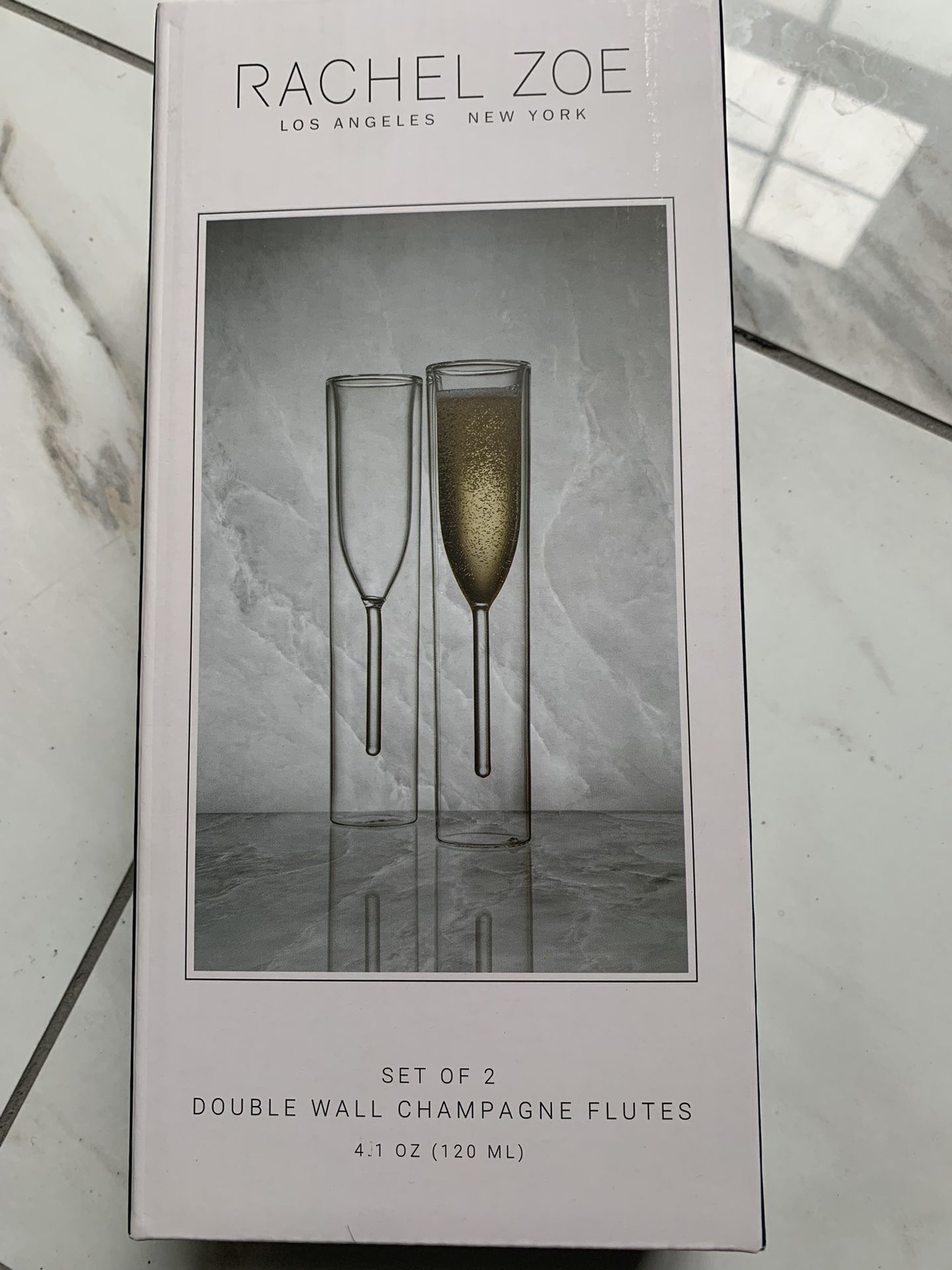 Rachel Zoe Double Wall Champagne Flutes