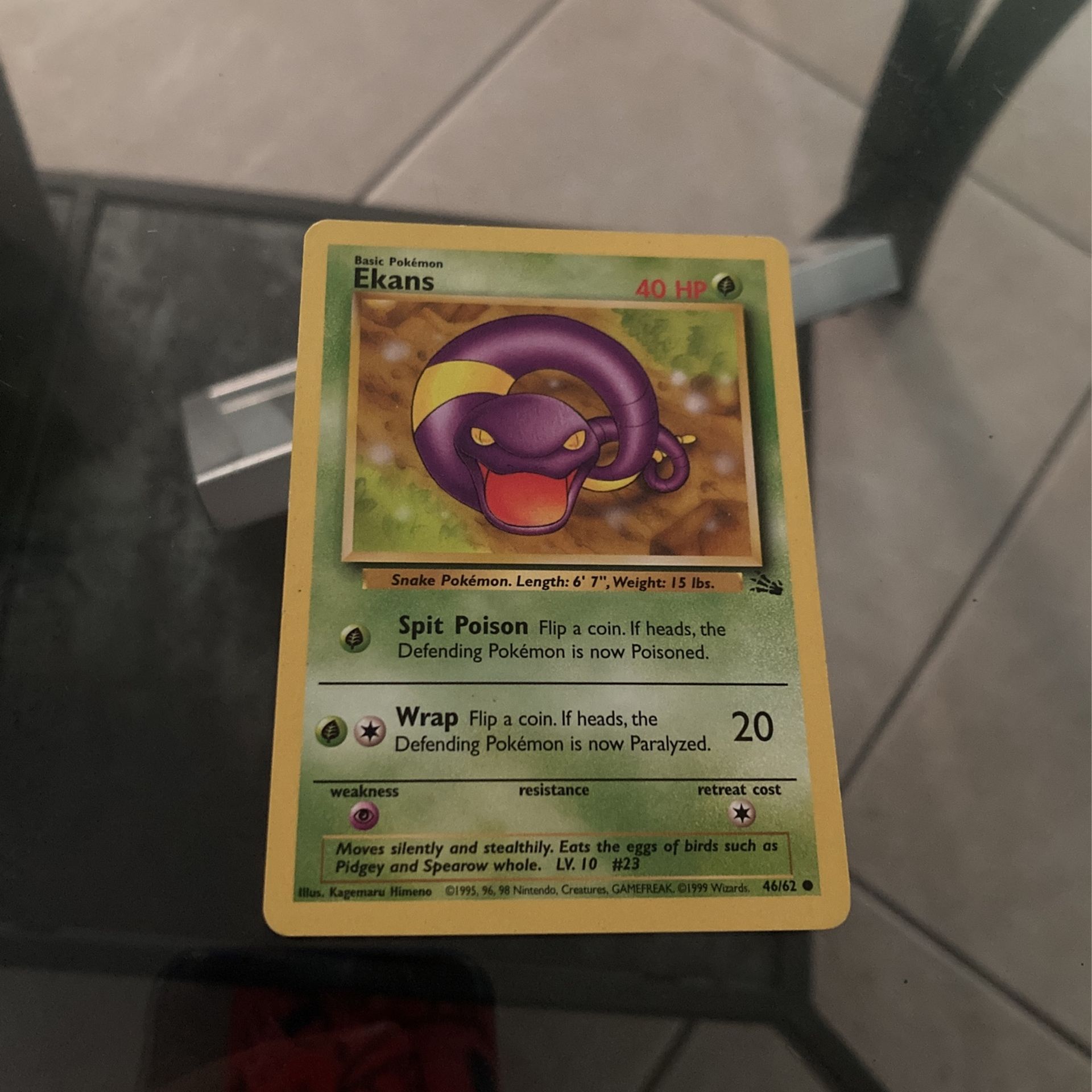 1st Edition Pokemon Card Ekans 