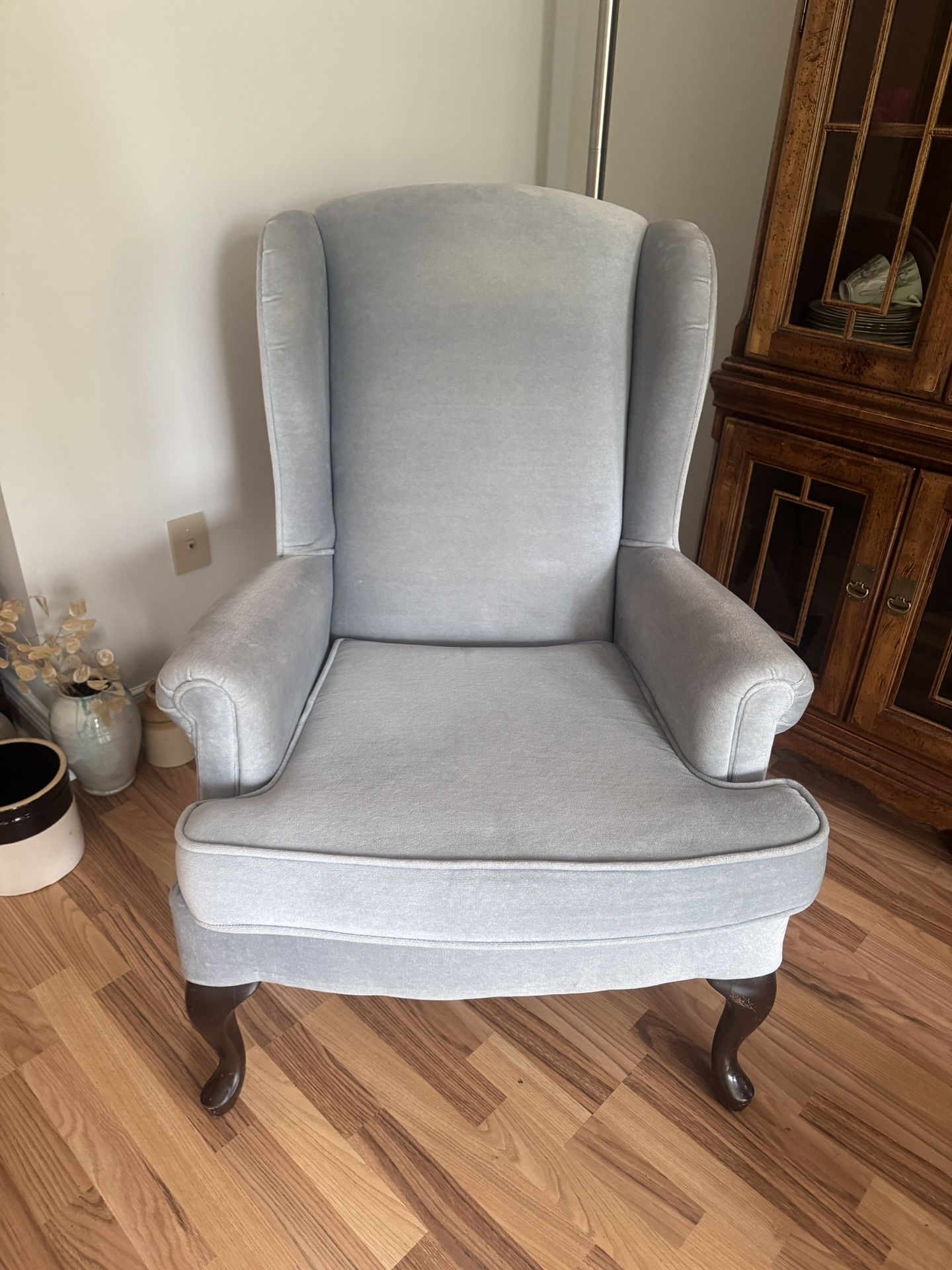 Vintage Velvet Wingback Chair
