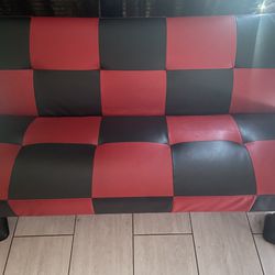 Red & Black Checkered Futon