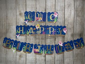 Baby Shark birthday banner