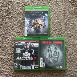 Xbox One Games - Destiny, Madden 18, and Evolve