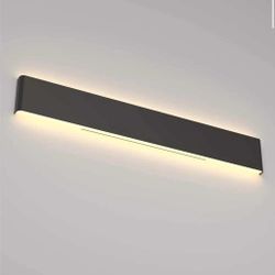 0848: [D1] NEW Ralbay 39.3inch Modern Black Vanity Light Fixtures LED Bathroom Wall Light Up and Down Bathroom Lighting Fixtures Warm White Light 3000
