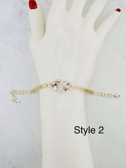 10K Gold Virgin Mary Our Lady of Guadalupe Heart Bracelet  A meaningful and elegant 10K solid gold religious bracelet featuring the Virgin Mary / Our