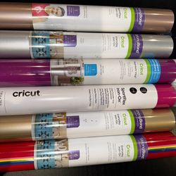6 brand new rolls of cricut vinyl and iron on heat transfer vinyl take everything 