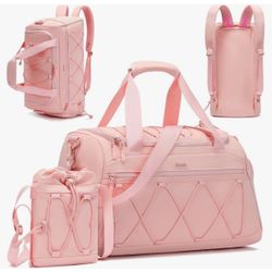 Bag for Women, 40L Sports Travel Duffel Bag Gym Backpack with Shoe Compartment, Carry on Weekender Overnight Bag, Personal Item Travel Bag Workout Tot