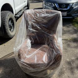 Brown Wingback Accent Chair – Excellent Condition – $225