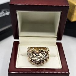 Solid 14kt Gold Nugget Style Ring Anillo De Oro 14kt Estilo Nugget