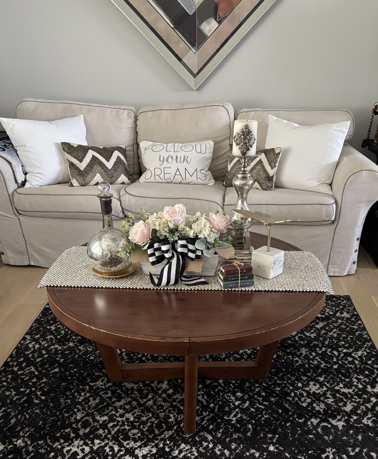 Elegant Round Wooden Coffee Table