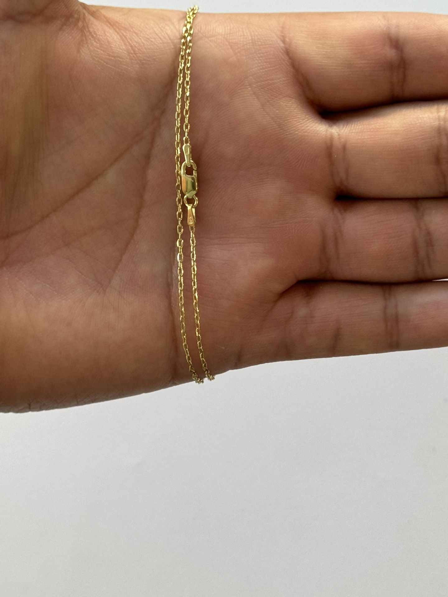 10k Solid Yellow Gold Cable Chain
