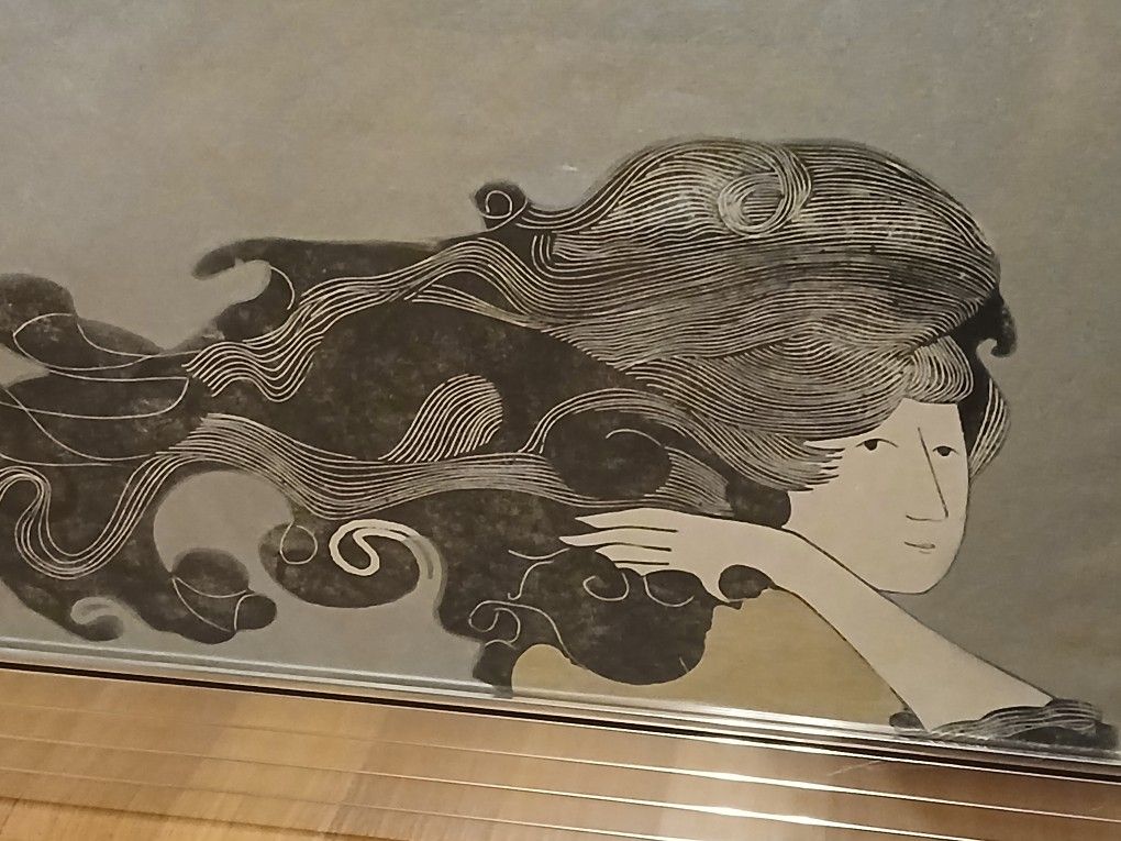WIND By Artist Stephen White In Large Chrome Mirror Frame