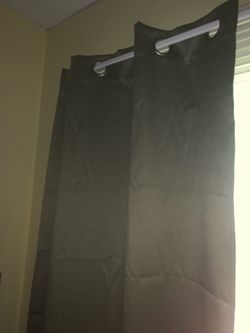 Greenish grey blackout curtain