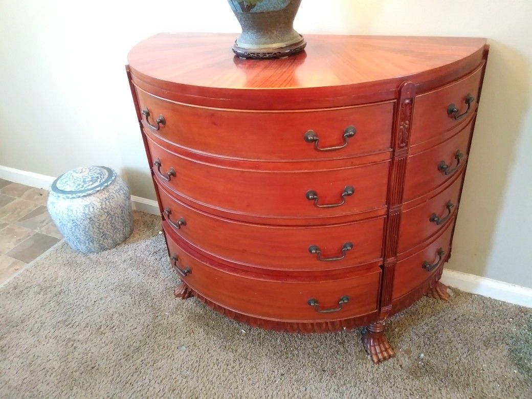 Gorgeous 4 drawer claw foot half moon buffet server entry way table for sale