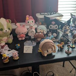 $7 anime figures plushies and trading sanrio kuromi mha amiibo plush goals pokemon