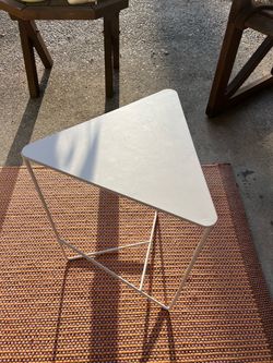 small white metal side table