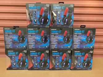 Lot Of 10 - New SoundLogic XT Sonar-XT LED Gaming Headphones With Microphone