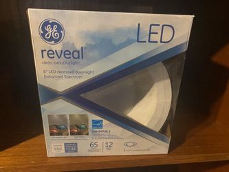 Reveal LED Can Light Retrofit Kit, 6", 12 Watt, GE, 83572- 8 New Lights