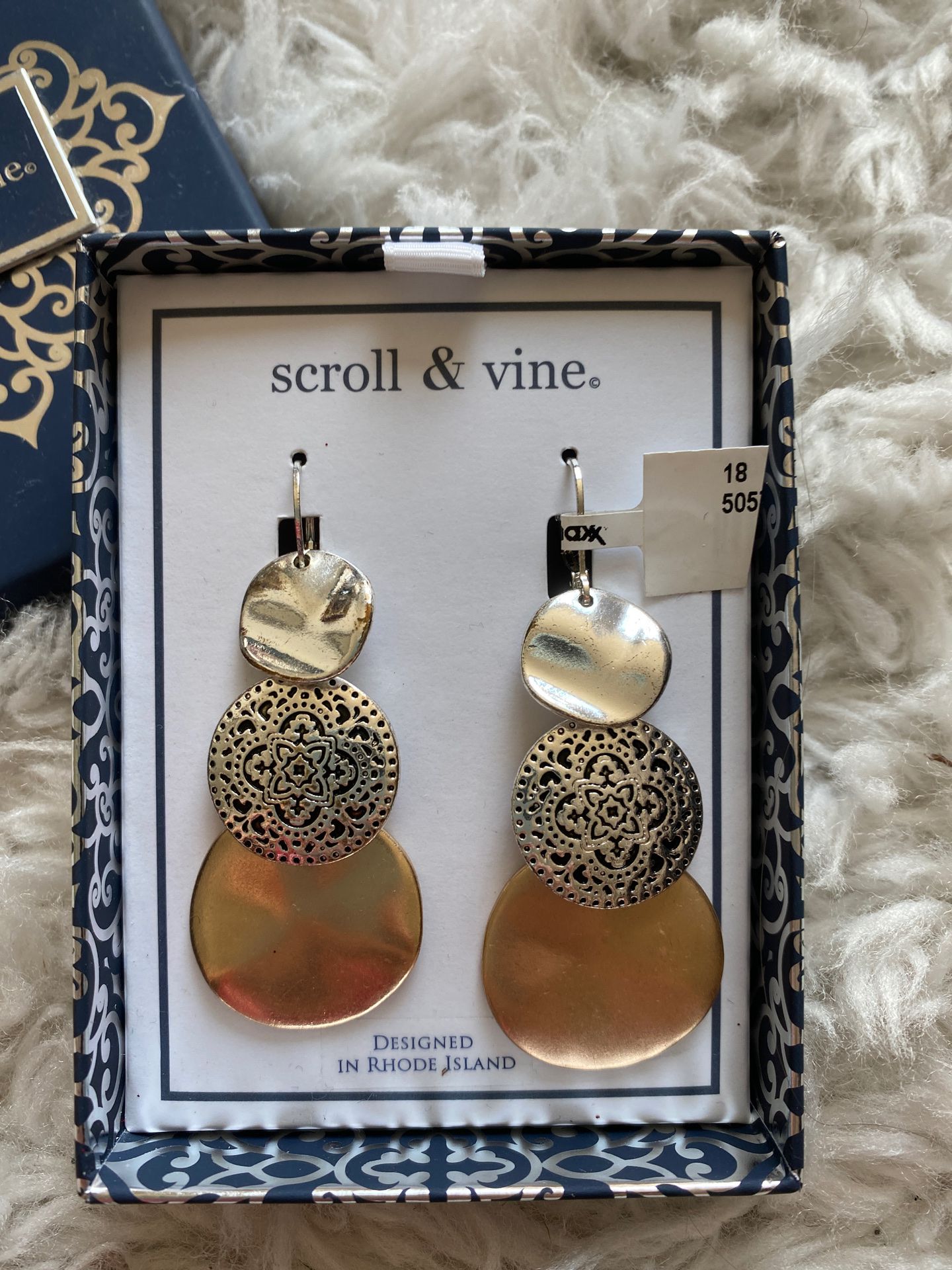 Silver & Gold Earrings by Scroll & Vine