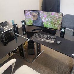 L Shaped Office Desk (Glass Desk)