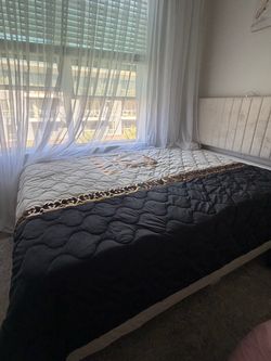Black and White Quilted Bedspread with Gold Detail
