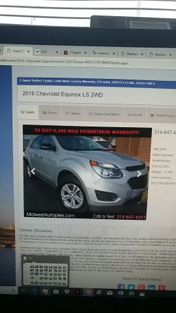 2016 CHEVY EQUINOX 57K MI