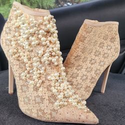 Vintage Lace Stiletto Boots