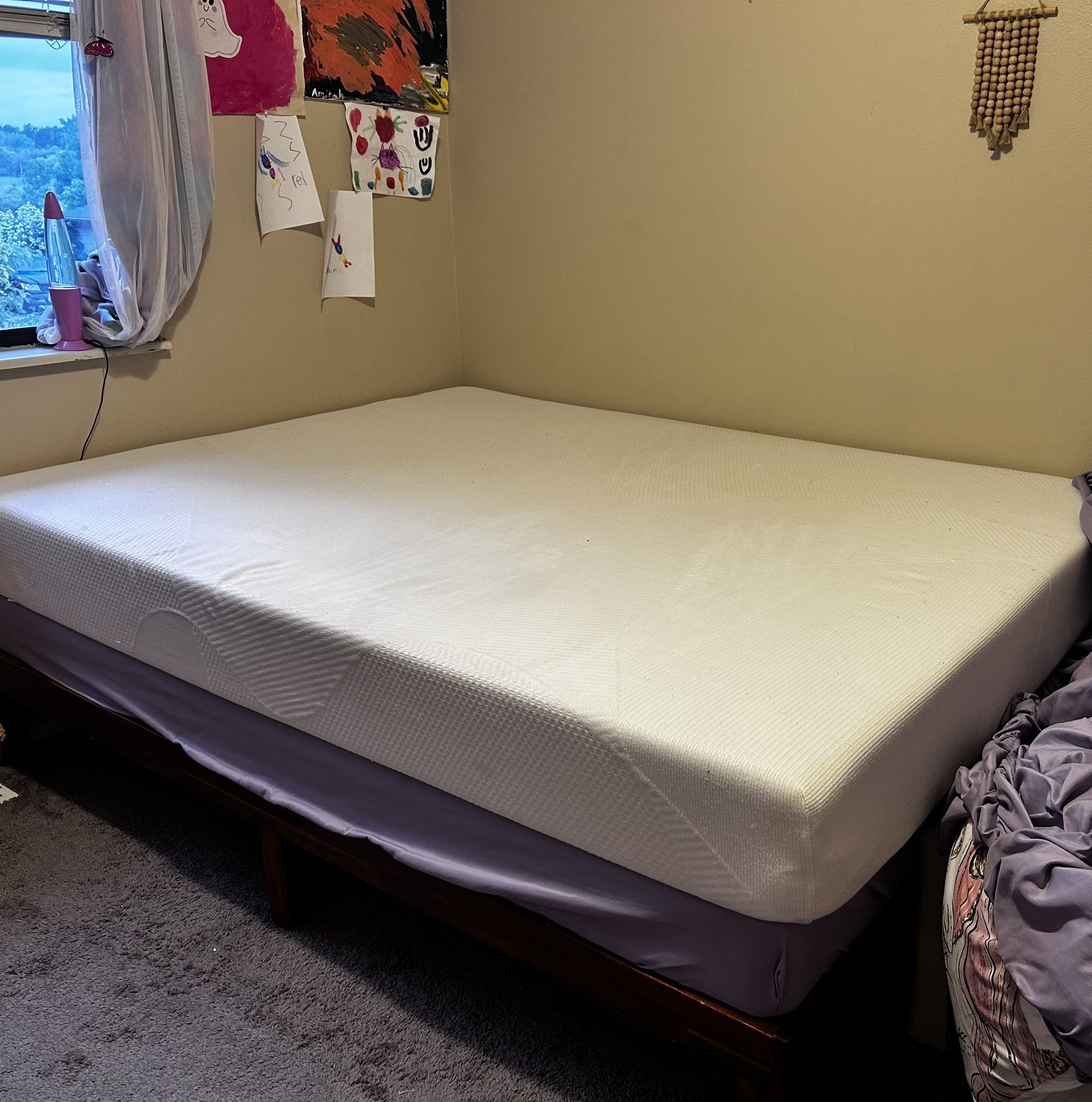 Queen Mattress, Box Siding, And Frame