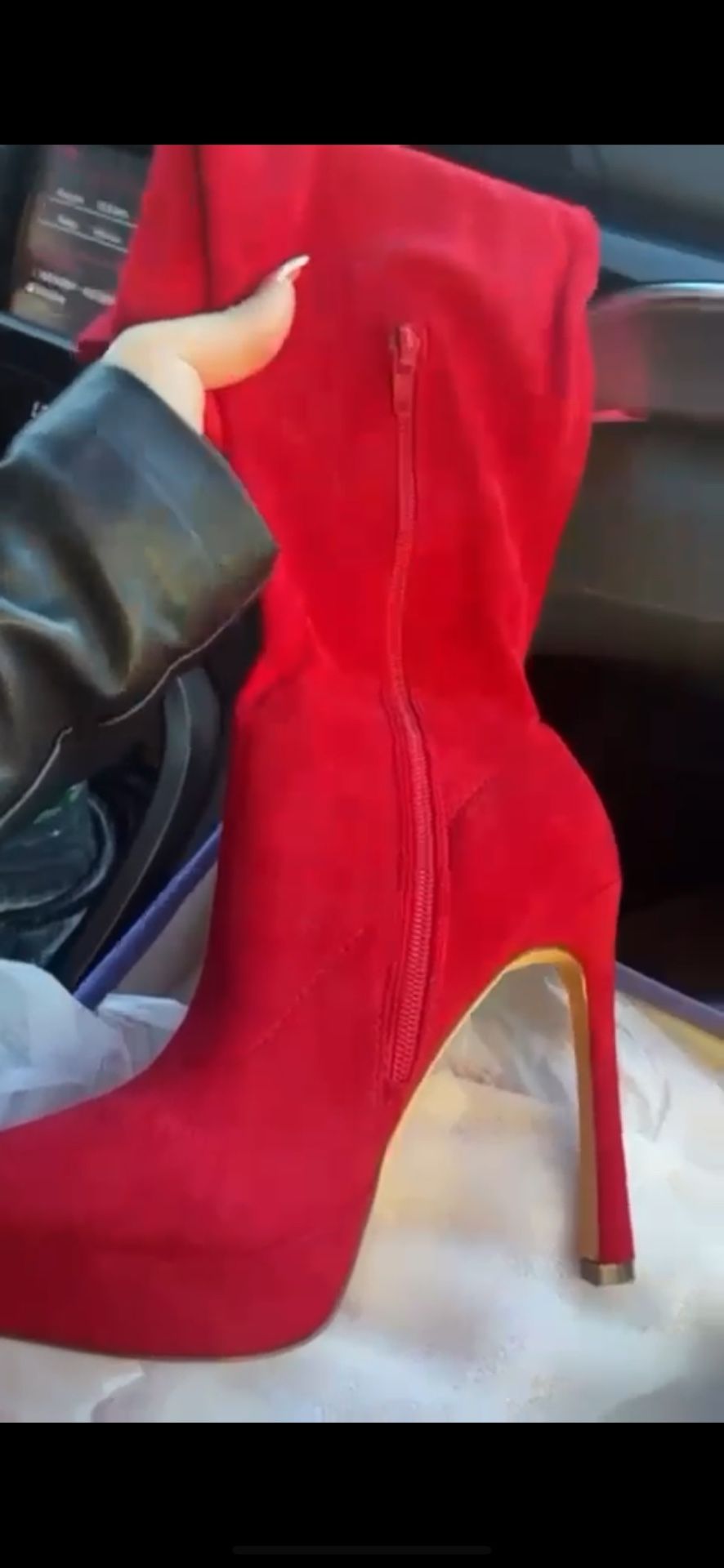 Red High Heel Boots