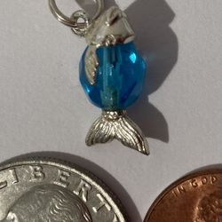 Vintage Sterling Silver Pendant Fish