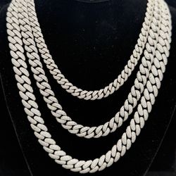 925 Sterling Silver Miami Cuban Moissanite Chain 