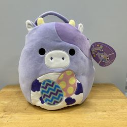 Squishmallows Easter Basket Bubba The Cow Easter Eggs Plush 2024 12” NEW