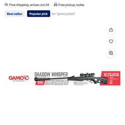 Gamo Shadow Whisper Air Rifle, 1,250 Fps Spring Piston .177 Cal