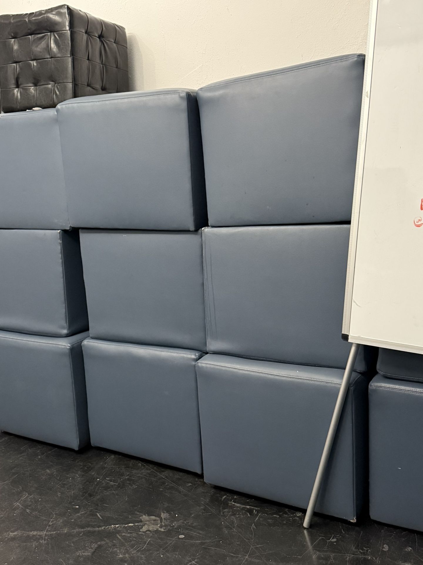 10 Blue Office Cubes Ottomans