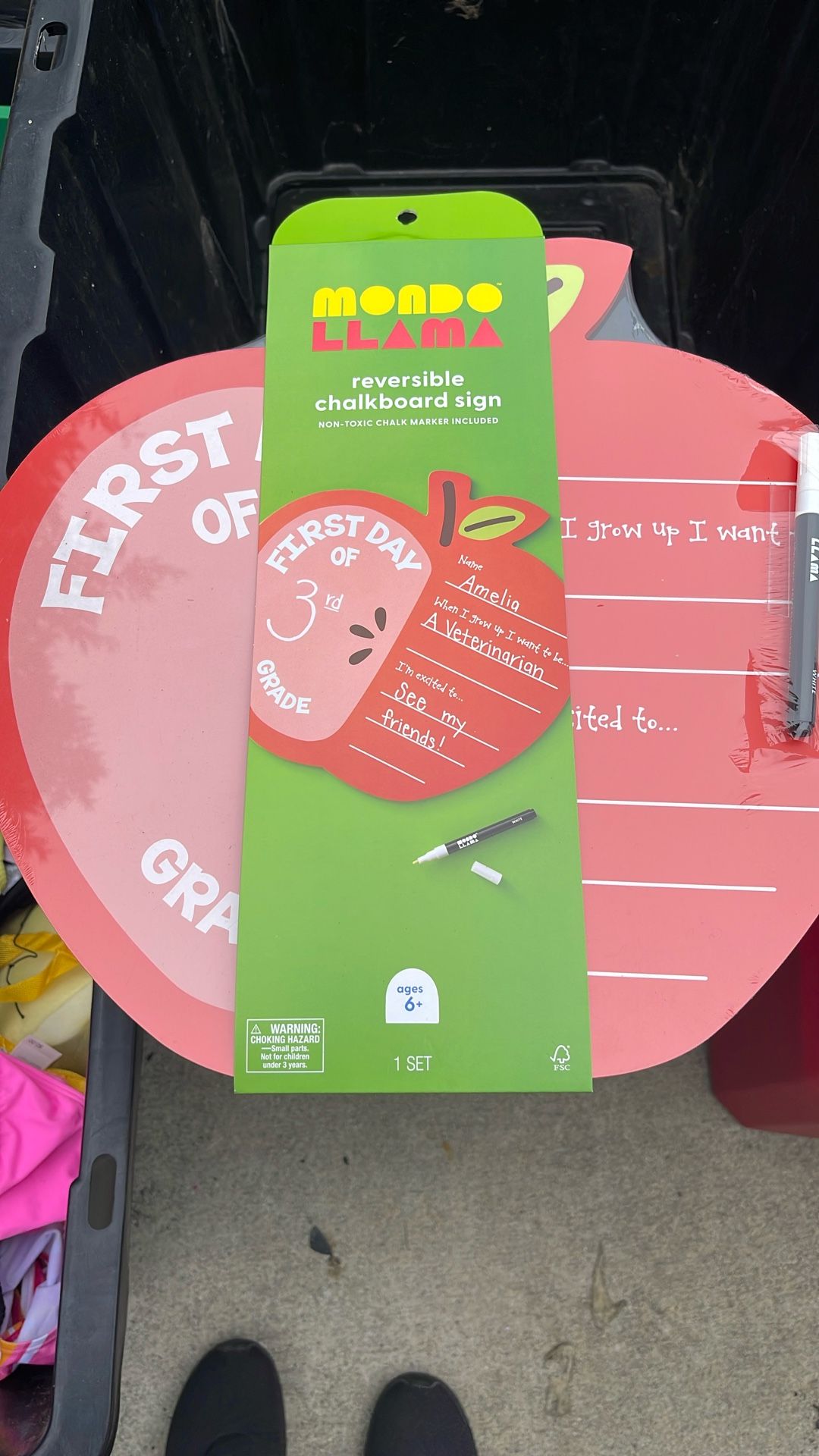 Apple First Day Of School Sign Erasable