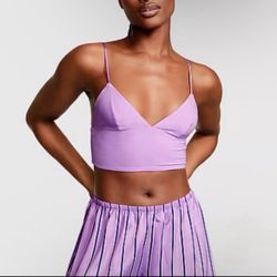 XXL Comfortable Modal Cropped Cami Satin Shorts Set