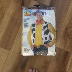 Woody Costume, adult size. Plus the Yellow shirt.