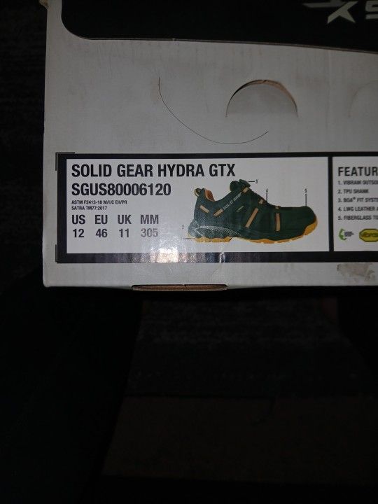 Solid Gear Hydra Gtx Size 12 Work Boots 