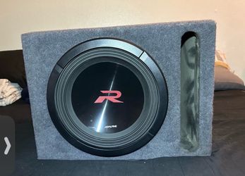 12” Alpine Type R subwoofer & ported box please read description
