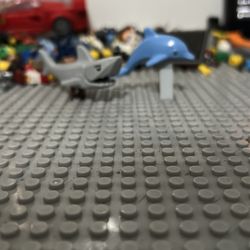 Lego dolphin and shark