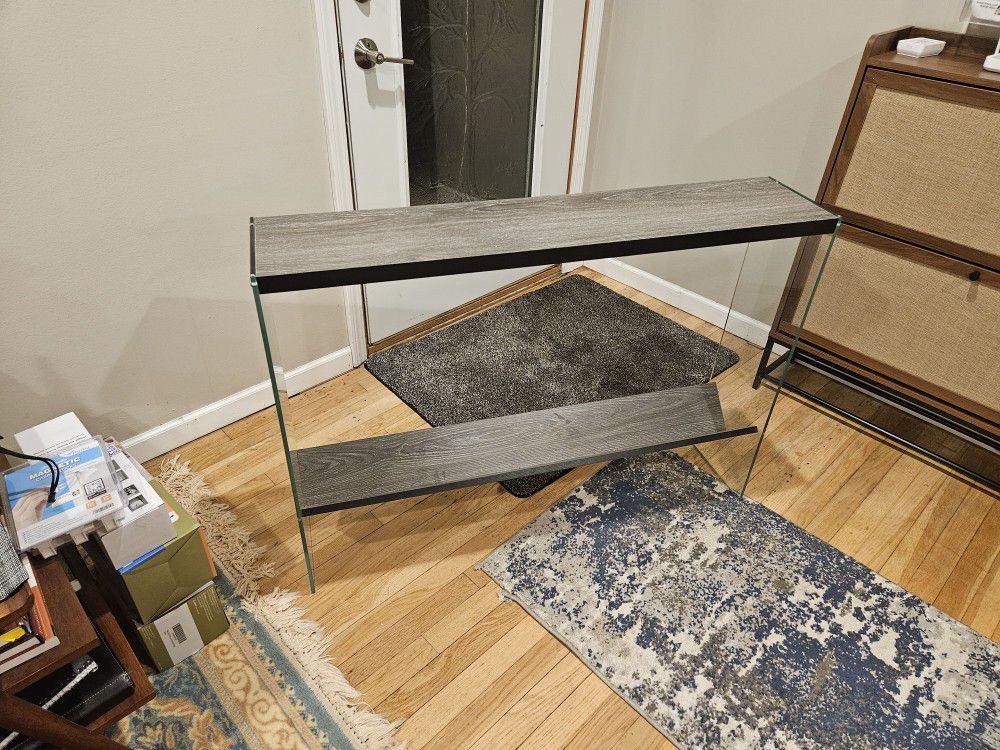 Gray And Glass Console Table