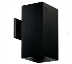 Progress Lighting Square Collection 6" Matte Black Aluminum Outdoor Wall Lantern Light - New