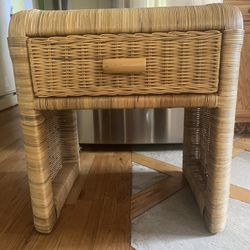 Rattan Table With Drawer