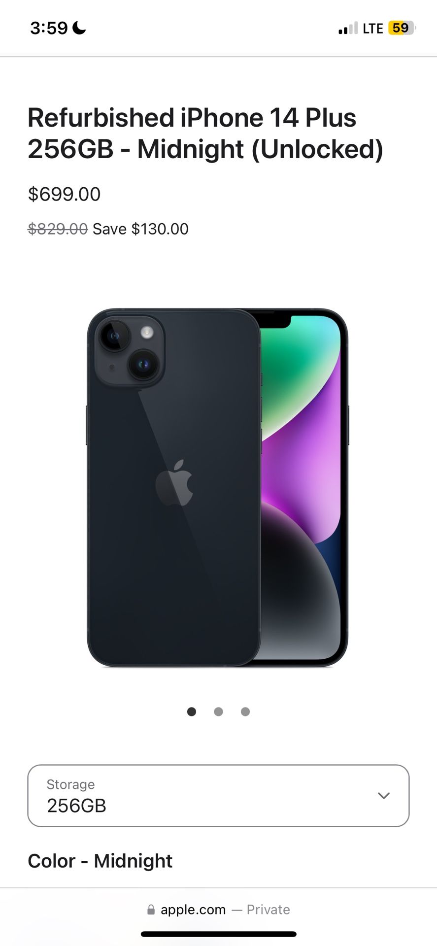 Iphone 14 Plus 256gb ( With Case & No Cracks Anywhere )