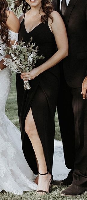 Black BHLDN Bridesmaids Dress Size 2 Anthropology formal Dress