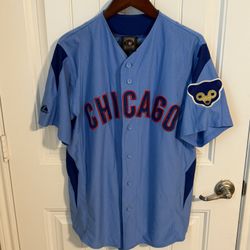 Chicago Cubs Majestic Cooperstown Collection Blue Jersey Size Med. Sandberg #23