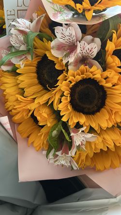 Sunflowers and Roses