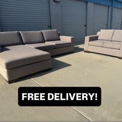 FREE DELIVERY || Mathis Furniture Sectional Couch & Loveseat